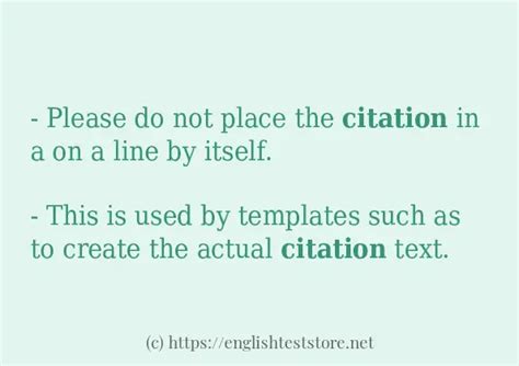 Citation Some Example Sentences Englishteststore Blog