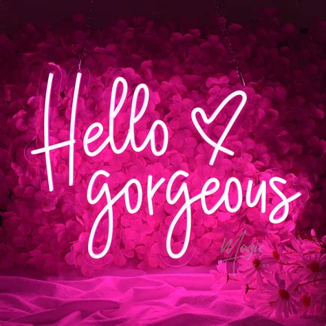 Hello Gorgeous Neon Sign Neon Sign Bedroom Neon Bar Sign Wedding Neon Signcustom Led Neon Sign