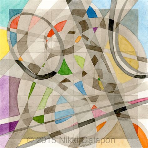 Abstract Geometric Watercolor Painting 8x8 Modern