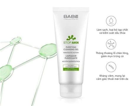 SỬA RỬA MẶT BABE STOP AKN PURIFYING CLEANSING GEL 200ML DN Cosmetics 1 Mỹ Phẩm chính hãng