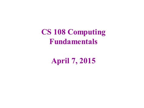 Cs Computing Fundamentals April Ghp And Ghp Ghp Will