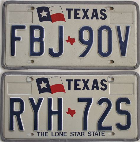 1990's Texas License Plates - Classic License Plates