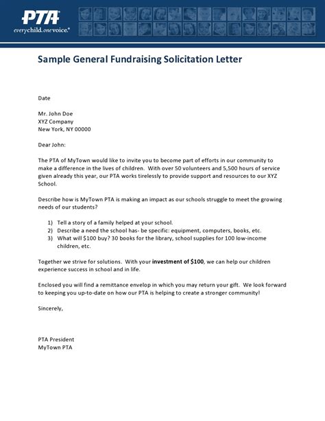 Solicitation Letter Sample