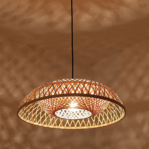 501 60 Bamboo Wicker Rattan Pendant Light By Artisan Living 12373