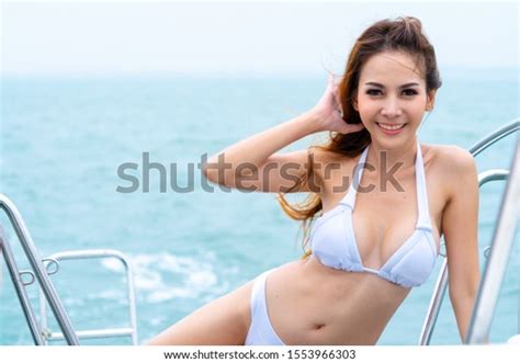 Portrait Sexy Asian Girl Bikini Sit Stock Photo 1553966303 Shutterstock