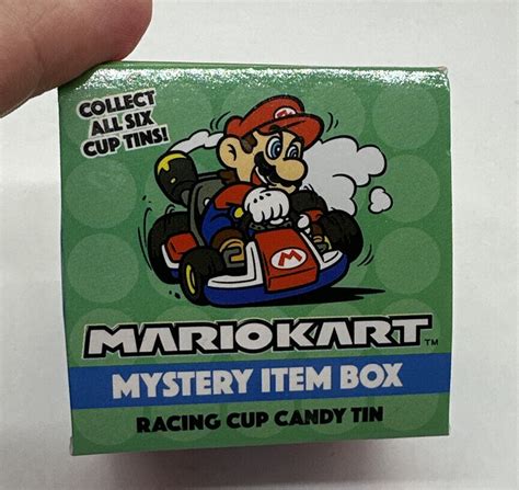 New Mario Kart Mystery Item Box Racing Cup Candy Tin Collectible