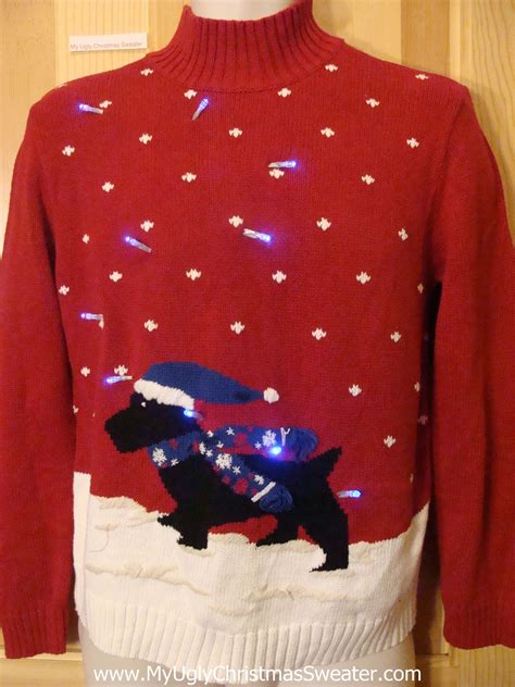 Funny Christmas Sweater with Lights Terrier Scottie Dog – My Ugly ...