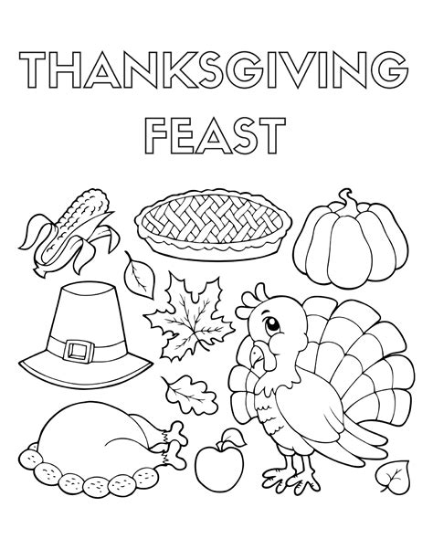 Thanksgiving Food Coloring Pages at GetColorings.com | Free printable ...