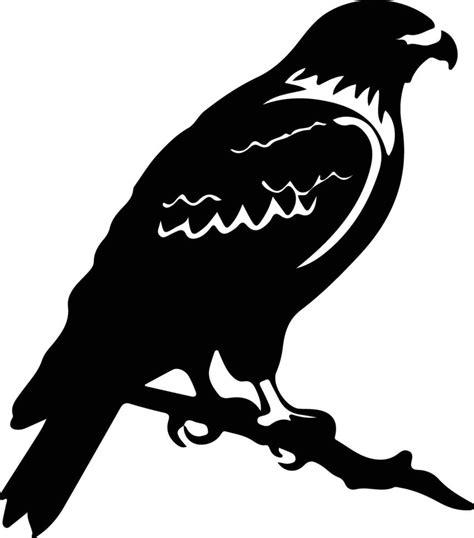 red-tailed hawk black silhouette 38102225 Vector Art at Vecteezy