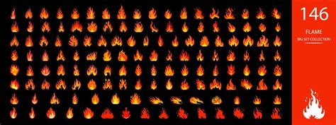 Flames isolated vector illustration set. 12821133 Vector Art at Vecteezy