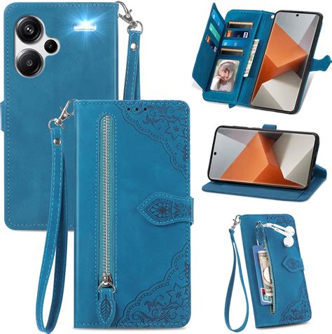 MOJIA Geldbörse Hülle für Xiaomi Redmi Note 13 Pro+ 5G, Sanft PU