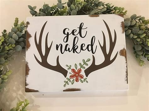 Amazon Rustic Bathroom Get Naked Wood Sign Bathroom Wall Decor