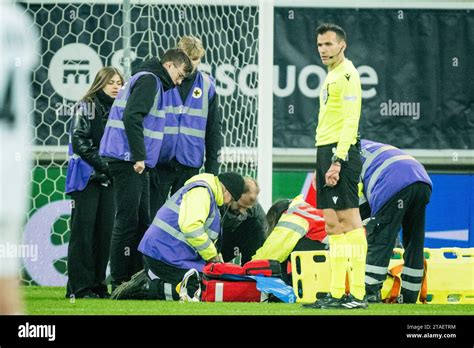 Gent Belgium Th Nov Gent S Goalkeeper Paul Nardi Lies