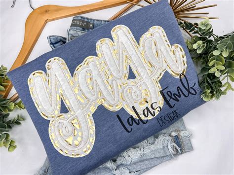 Yaya Double Stack Applique Design Hand Lettered Design Etsy