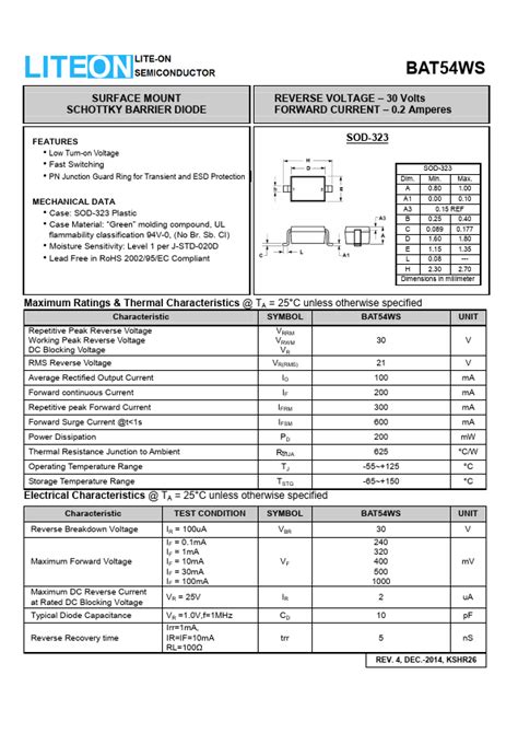 Bat Ws Datasheet Pdf Lite On