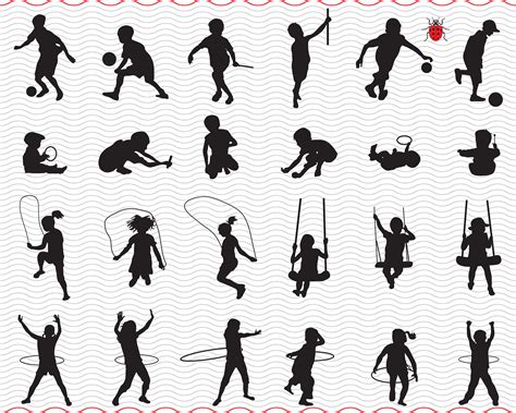 Kids Silhouettes Clipart