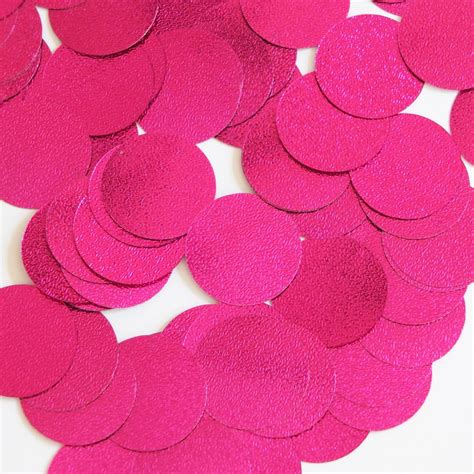 Round Sequin 24mm Magenta Pink Metallic Embossed Texture Loose Couture