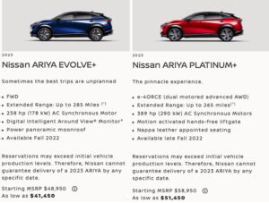 Nissan Ariya Official Pricing And Info Burlappcar