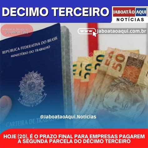 A Empresa Pode Pagar O Decimo Terceiro Todo Em Dezembro - HOJE (20), É O PRAZO FINAL PARA EMPRESAS PAGAREM A SEGUNDA PARCELA DO ...