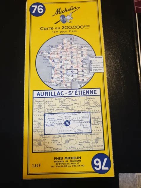 Ancienne Carte Routi Re Michelin Aurillac St Tienne N Eur