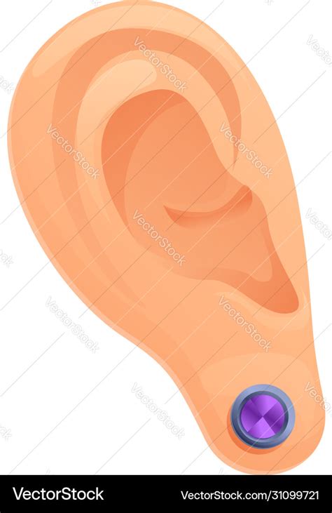 Jewel Ear Piercing Icon Cartoon Style Royalty Free Vector