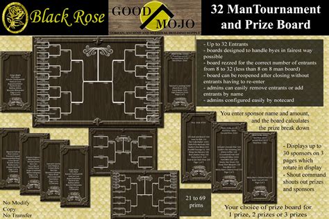 32 Man Tournament Board | My Black Rose