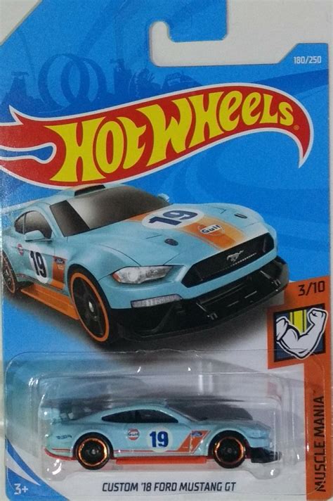 Hot Wheels Custom 18 Ford Mustang Gt Gulf 2019 49 00 En Mercado Libre