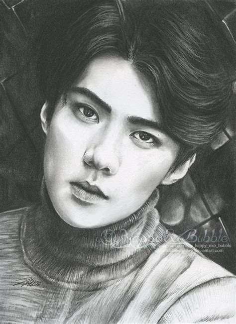 When I See You Exo Fan Art Sehun Fanart Exo Drawing