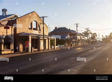 Mudgee Town Centre Sunrise Dawn Morning In Summer Creates Hazy Mist