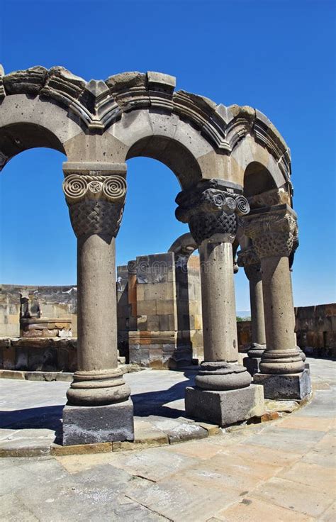 Zvartnots, Ruins of Ancient Temple in Armenia Stock Photo - Image of ...