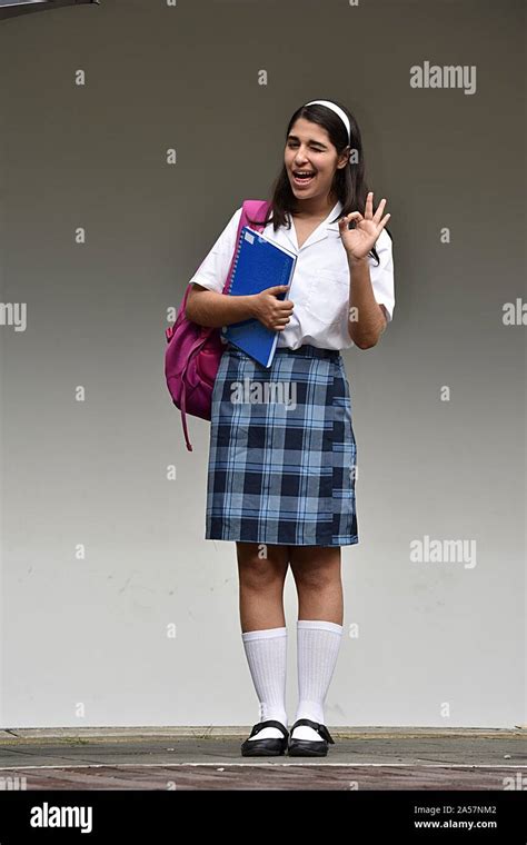 An Okay School Girl Wearing School Uniform Stock Photo Alamy