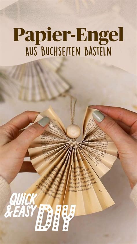 Upcycling Papier Engel Aus Buchseiten Basteln Diy Weihnachtsdeko