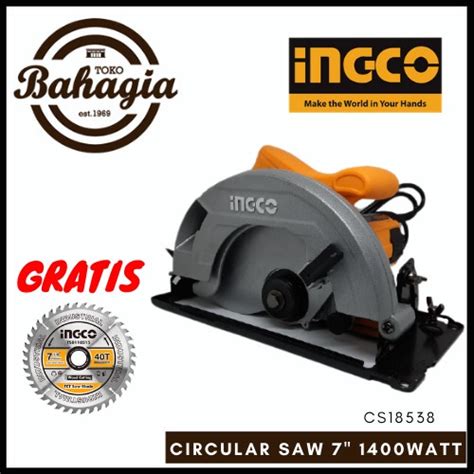 Jual Circular Saw Mesin Potong Kayu Serkel Inch Watt Ingco