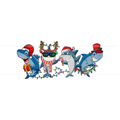 Baby Shark Christmas Lights PNG