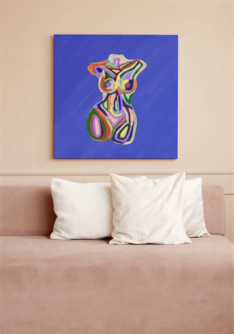Colorful Poster Naked Woman Abstract Female Body Feminine Etsy