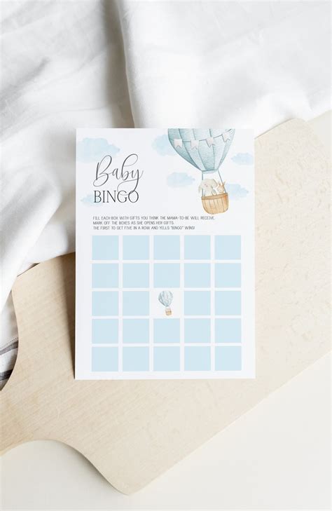Baby Bingo Game Hot Air Balloon Baby Shower Up Up And Etsy