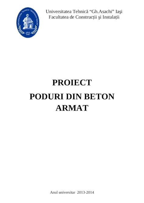 DOCX Proiect Poduri Din Beton Armat DOKUMEN TIPS