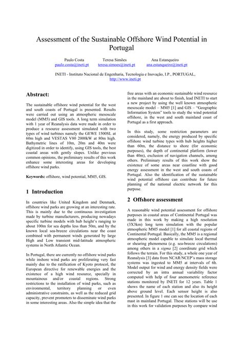 Pdf Wind Resource Assessment Method For Floating Deep Offshore Wind Turbines