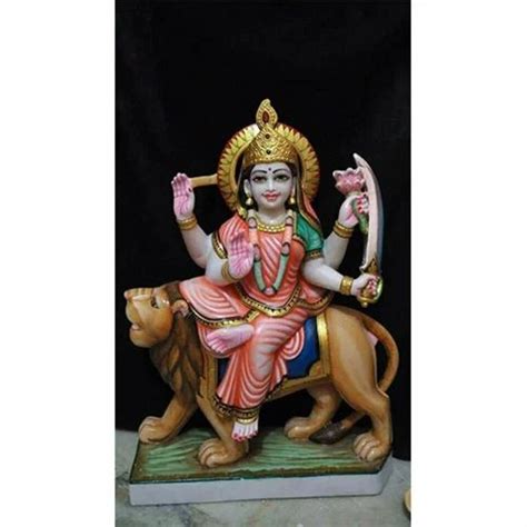 Virat Moorti Painted Ft Marble Durga Maa Statue For Home Temple At Rs