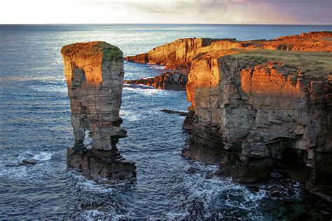 Wallpaper Ocean Sea Cliff Rock Climb Coast Orkney Rocks Waves