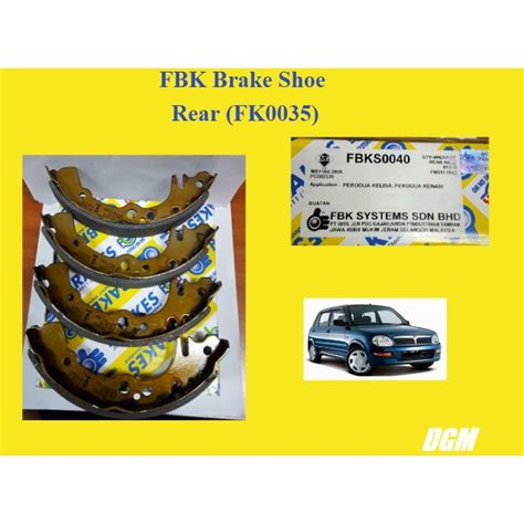 FBK Brake Shoe Rear FK0035 For Perodua Kelisa Kenari Shopee Malaysia