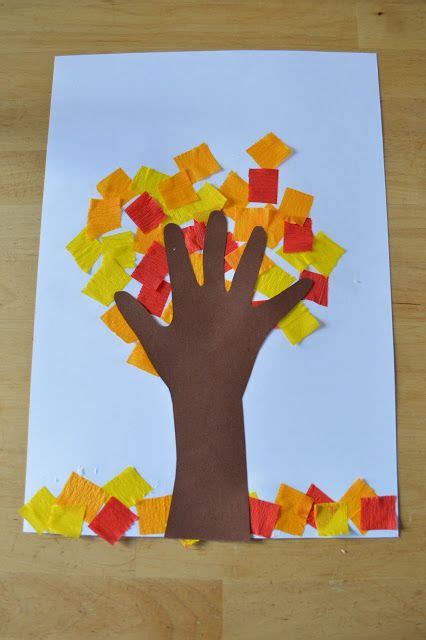 Elenarte Árbol de otoño hecho por niños Manualidades Manualidades