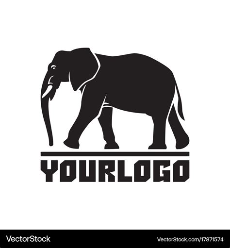 Elephant logo sign emblem-01 Royalty Free Vector Image