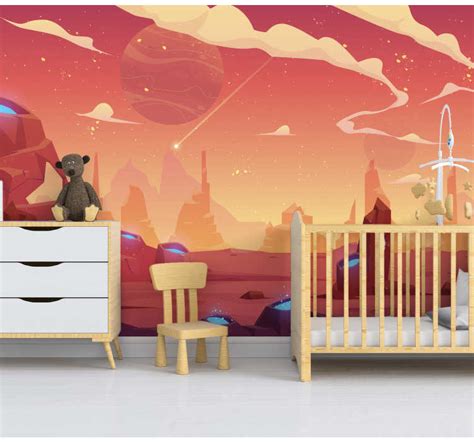 Visit to space Children´s Wall Murals - TenStickers