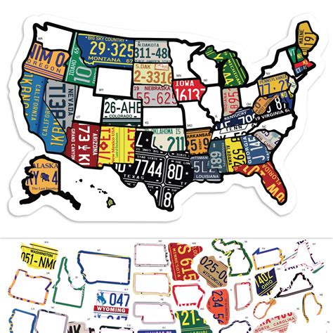 Rv State Sticker Travel Map 11 X 17 Usa States Visited Decal