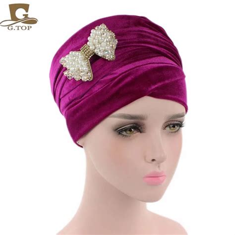 New Luxury Hijab Velvet Turban Head Wrap Extra Long Velour Tube Indian Headwrap Scarf Tie With