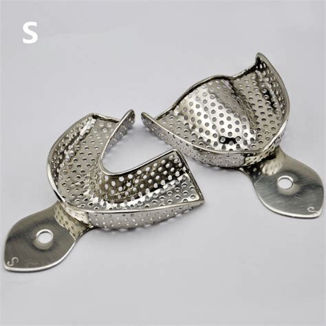 6Pcs Kit Dental Autoclavable Metal Impression Trays Stainless Steel Low