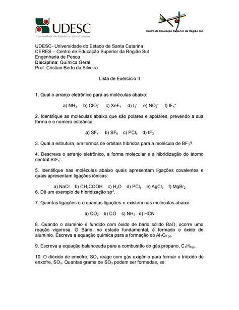 Prova Udesc 2024/2 - Prova 2017, questões - UDESC- Universidade do Estado de Santa Catarina ...