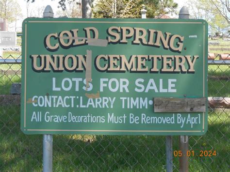 Cold Spring Union Cemetery In Cold Spring Wisconsin Find A Grave