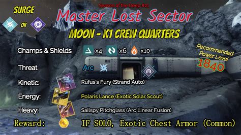 Destiny 2 Master Lost Sector Moon K1 Crew Quarters On My Arc Titan 6